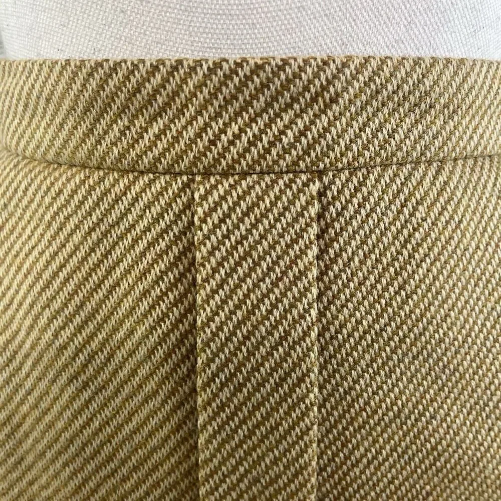 Vintage Carlisle Suit Skirt size 12 Camel Brown Tweed Wool Straight Pencil Knee